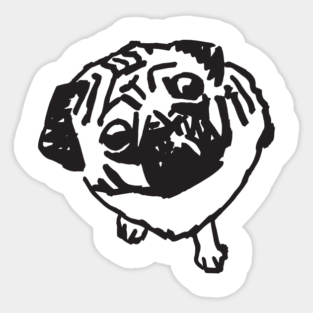 Pugsy Sticker by garamondthree@gmail.com